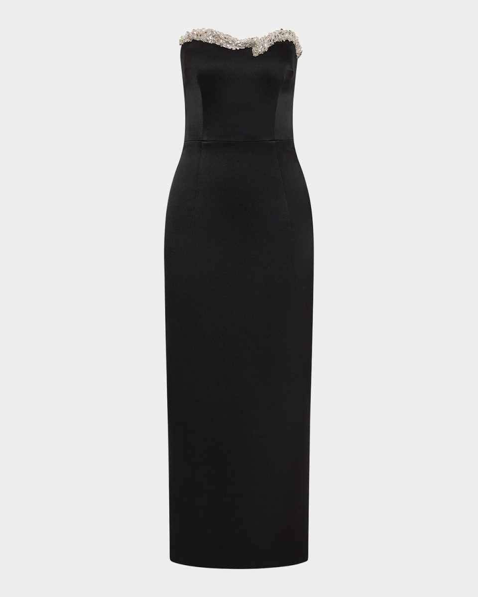 Lorna Crystal Strapless Midi Dress